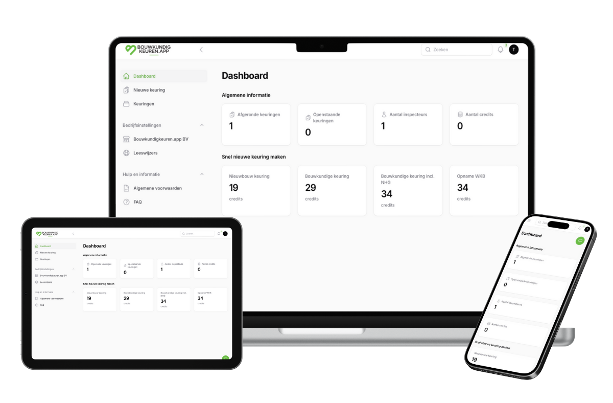 De bouwkundigkeuren app is te gebruiken op elk gangbaar apparaat – smartphone, tablet én desktop